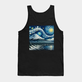 Mount Fuji Japan Starry Night - Beautiful Iconic Places Tank Top